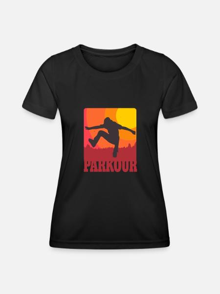 Parkour Urban Freerunning Retro Freerunner - Women's Functional T-Shirt - black