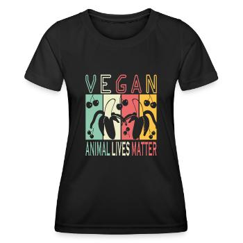 Vegan Veganer Tierleben zählen - Frauen Funktions-T-Shirt - Schwarz - Vorne - AI Model Female 172 light (172cm)