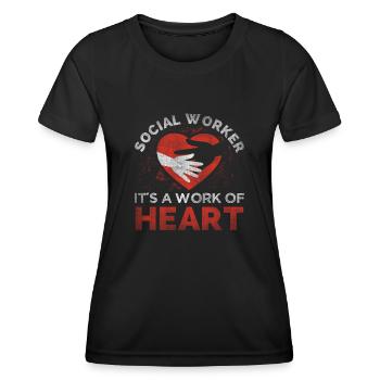 Social Worker Its A Work of Heart Sozialarbeiter - Women's Functional T-Shirt - black - Front - AI Model Female 172 light (172cm)
