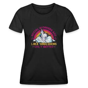 Social Workers Are Like Unicorns Only Better - Women's Functional T-Shirt - black - Front - AI Model Female 172 light (172cm)