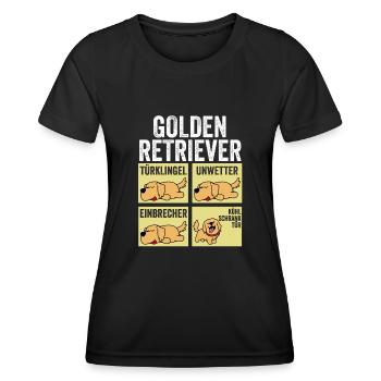 Chien Golden Retriever - T-shirt sport Femme - noir - Devant - AI Model Female 172 light (172cm)