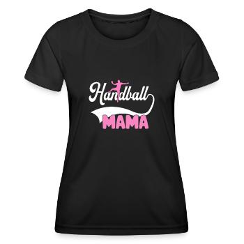 Handball Mama - Frauen Funktions-T-Shirt - Schwarz - Vorne - AI Model Female 172 light (172cm)