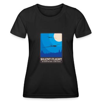 Planeur Planeur Rétro Planeur Pilote - T-shirt sport Femme - noir - Devant - AI Model Female 172 light (172cm)