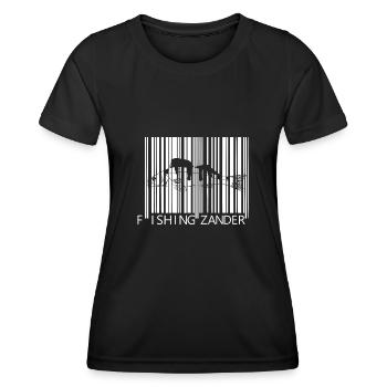Zander - Pêche au sandre - T-shirt sport Femme - noir - Devant - AI Model Female 172 light (172cm)