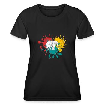 Éléphant - T-shirt sport Femme - noir - Devant - AI Model Female 172 light (172cm)