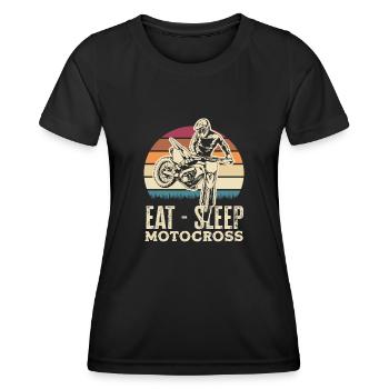 Motocross Kindermotocross Matsch - Frauen Funktions-T-Shirt - Schwarz - Vorne - AI Model Female 172 light (172cm)