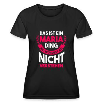 Maria - Frauen Funktions-T-Shirt - Schwarz - Vorne - AI Model Female 172 light (172cm)