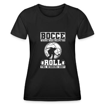 Boccia, where the beer helps the winner - Boccia ball - Women's Functional T-Shirt - black - Front - AI Model Female 172 light (172cm)