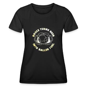 Boccia Ball Spieler Bocce Ball Bier - Frauen Funktions-T-Shirt - Schwarz - Vorne - AI Model Female 172 light (172cm)