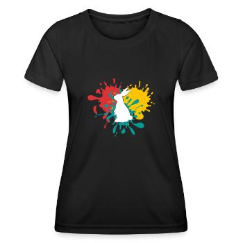 Lièvre - T-shirt sport Femme - noir - Devant - AI Model Female 172 light (172cm)