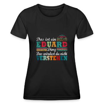 EDUARD Ding - Frauen Funktions-T-Shirt - Schwarz - Vorne - AI Model Female 172 light (172cm)