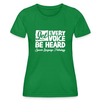 Speech-language pathology, speech-language pathologist - Women's Functional T-Shirt - kelly green - Front - AI Model Female 172 dark (172cm)