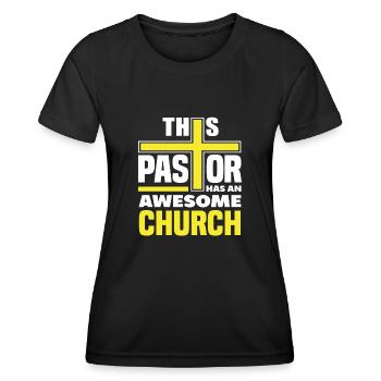 Pasteur Pasteur Église Tolle Don spirituel - T-shirt sport Femme - noir - Devant - AI Model Female 172 light (172cm)