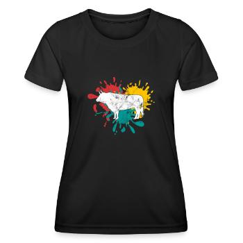 Stier - Frauen Funktions-T-Shirt - Schwarz - Vorne - AI Model Female 172 light (172cm)