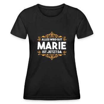 Marie - Frauen Funktions-T-Shirt - Schwarz - Vorne - AI Model Female 172 light (172cm)