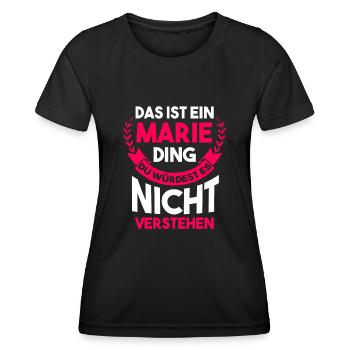 Marie - Frauen Funktions-T-Shirt - Schwarz - Vorne - AI Model Female 172 light (172cm)