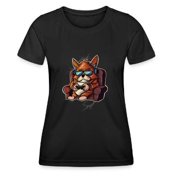 Jeu de chien Joueur Joueurs Joueurs - T-shirt sport Femme - noir - Devant - AI Model Female 172 light (172cm)