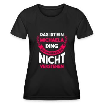 Michaela - Frauen Funktions-T-Shirt - Schwarz - Vorne - AI Model Female 172 light (172cm)