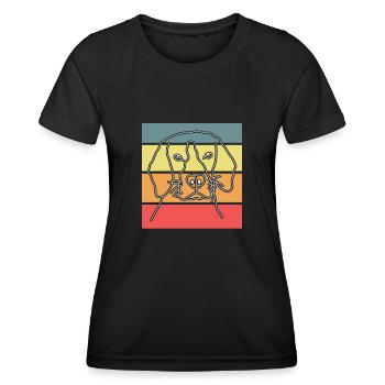 Hund Hundekopf Retro - Frauen Funktions-T-Shirt - Schwarz - Vorne - AI Model Female 172 light (172cm)