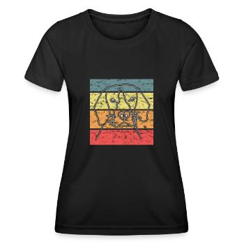 Hund Hundekopf Retro - Frauen Funktions-T-Shirt - Schwarz - Vorne - AI Model Female 172 light (172cm)
