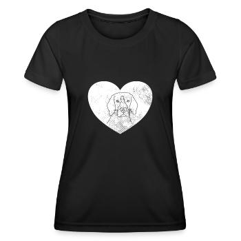 Hund Hundekopf Retro - Frauen Funktions-T-Shirt - Schwarz - Vorne - AI Model Female 172 light (172cm)