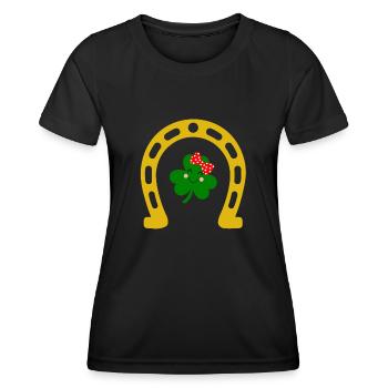 Accessoires de la Saint-Patrick Irlande Shamrock Décoration - T-shirt sport Femme - noir - Devant - AI Model Female 172 light (172cm)