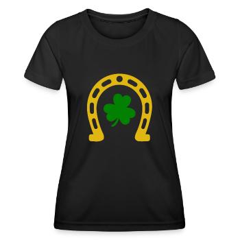 Accessoires de la Saint-Patrick Irlande Shamrock Décoration - T-shirt sport Femme - noir - Devant - AI Model Female 172 light (172cm)