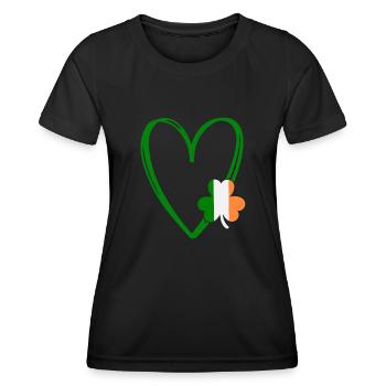Accessoires de la Saint-Patrick Irlande Shamrock Décoration - T-shirt sport Femme - noir - Devant - AI Model Female 172 light (172cm)