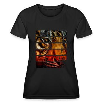 Tigre - T-shirt sport Femme - noir - Devant - AI Model Female 172 light (172cm)