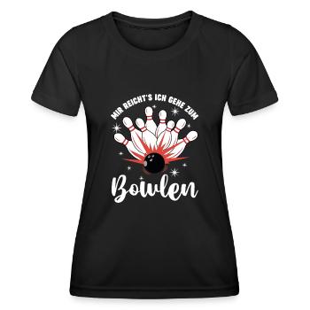 Bowler Bowlen Kegeln Bowling - Frauen Funktions-T-Shirt - Schwarz - Vorne - AI Model Female 172 light (172cm)