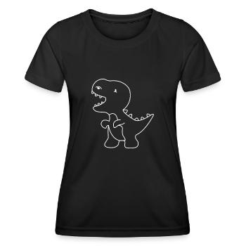 Dino Dinosaur dessiné à la main - T-shirt sport Femme - noir - Devant - AI Model Female 172 light (172cm)