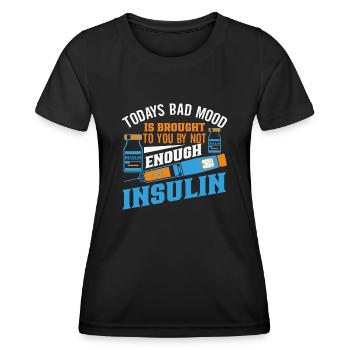 Sensibilisation au diabète Bande bleue du diabète Diabète - T-shirt sport Femme - noir - Devant - AI Model Female 172 light (172cm)