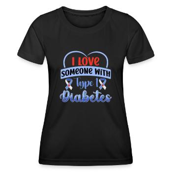 Sensibilisation au diabète Bande bleue du diabète Diabète - T-shirt sport Femme - noir - Devant - AI Model Female 172 light (172cm)