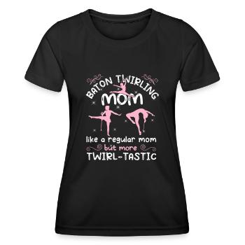 Gymnastik Tanz Baton Wirbeln Turnen - Frauen Funktions-T-Shirt - Schwarz - Vorne - AI Model Female 172 light (172cm)