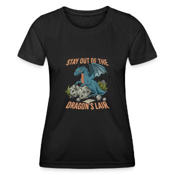 RPG Dragon D20 Cube Design pour un RPG GAMER - T-shirt sport Femme - noir - Devant - AI Model Female 172 light (172cm)