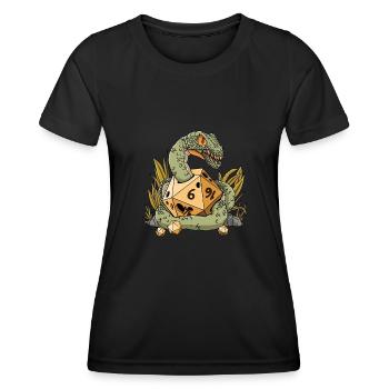 RPG Snake D20 Cube Design pour un RPG GAMER - T-shirt sport Femme - noir - Devant - AI Model Female 172 light (172cm)