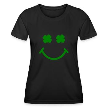 Accessoires de la Saint-Patrick Irlande Shamrock Décoration - T-shirt sport Femme - noir - Devant - AI Model Female 172 light (172cm)