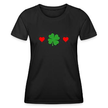 Accessoires de la Saint-Patrick Irlande Shamrock Décoration - T-shirt sport Femme - noir - Devant - AI Model Female 172 light (172cm)
