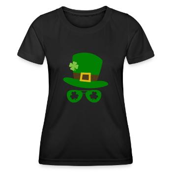 Accessoires de la Saint-Patrick Irlande Shamrock Décoration - T-shirt sport Femme - noir - Devant - AI Model Female 172 light (172cm)