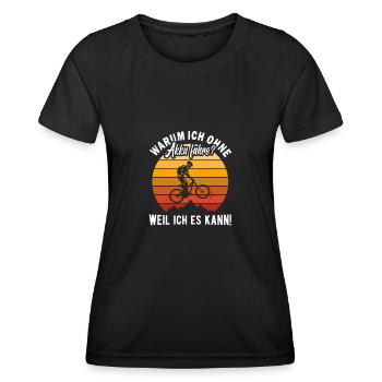 MTB ohne Akku - Fahrrad Radsport Mountainbike - Frauen Funktions-T-Shirt - Schwarz - Vorne - AI Model Female 172 light (172cm)