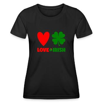 Accessoires de la Saint-Patrick Irlande Shamrock Décoration - T-shirt sport Femme - noir - Devant - AI Model Female 172 light (172cm)