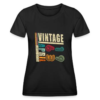 Avril 1963 Anniversaire Avril 1963 Avril - T-shirt sport Femme - noir - Devant - AI Model Female 172 light (172cm)