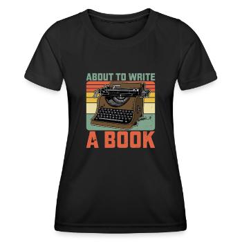 Machine à écrire Livres de littérature pour machines à écrire - T-shirt sport Femme - noir - Devant - AI Model Female 172 light (172cm)