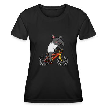 Tapir Bike Riding Bike Gift Kids Tapir - Women's Functional T-Shirt - black - Front - AI Model Female 172 light (172cm)