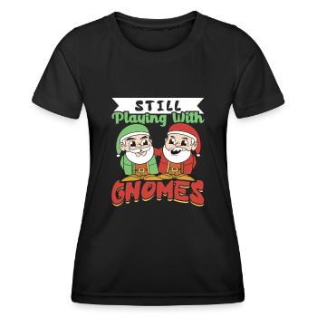 Jardin Gnome Jardin - T-shirt sport Femme - noir - Devant - AI Model Female 172 light (172cm)