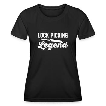 Légende du crochetage de serrure - T-shirt sport Femme - noir - Devant - AI Model Female 172 light (172cm)