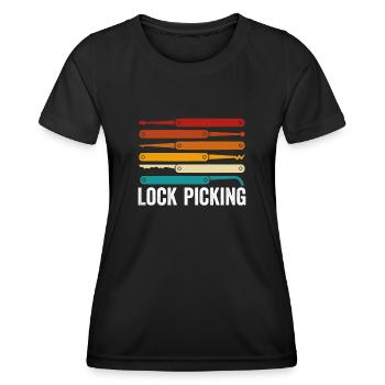 Colorful Lock picking tool - Women's Functional T-Shirt - black - Front - AI Model Female 172 light (172cm)