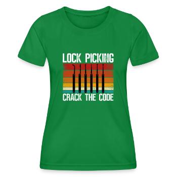 Lockpicking cracks the code - Women's Functional T-Shirt - kelly green - Front - AI Model Female 172 dark (172cm)