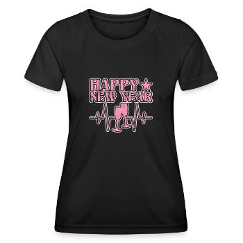 Frohes Neues Jahr - Frauen Funktions-T-Shirt - Schwarz - Vorne - AI Model Female 172 light (172cm)