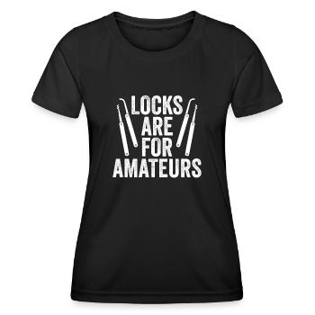 Locks are for laymen - Women's Functional T-Shirt - black - Front - AI Model Female 172 light (172cm)